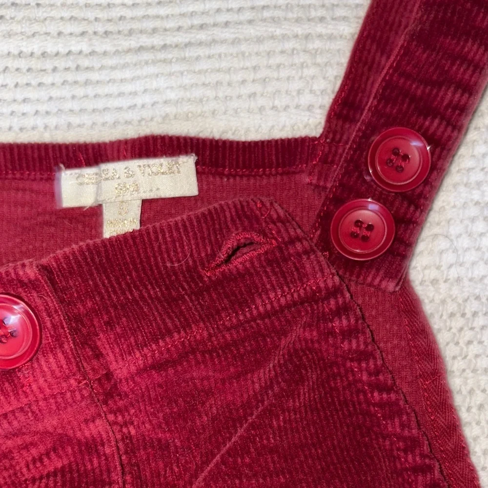 Chelsea & Violet Kids Burgundy Corduroy Overalls